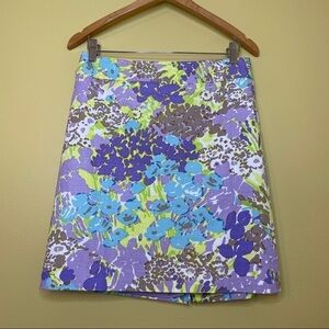 Talbots Pastel Floral Print Skirt Career Wear Office